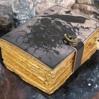 Livre des Ombres Raven de 400 pages, Grimoire artisanal en cuir vintage, Journal de sorcellerie gothique, Al Amir Fête des Pères