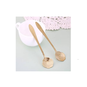 Restaurante Latón Cuchara Tenedores Juego de cubiertos de acero inoxidable Diseño de vajilla de boda - Product Image 1