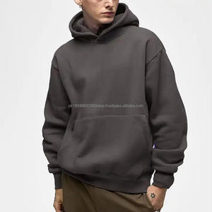 Drop Shoulder Streetwear Hoodie Cropped Boxy Blank French Terry Hoodies 100% Cotton Heavyweight Thick Oversized Mens Hoodie - Product Image 4
