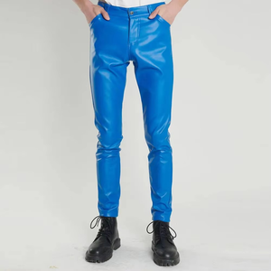 Pantalons en cuir respirants, élégants et confortables pour hommes, coupe ajustée, durables, doux, de haute qualité, tendance, en vente en ligne - Product Image 1