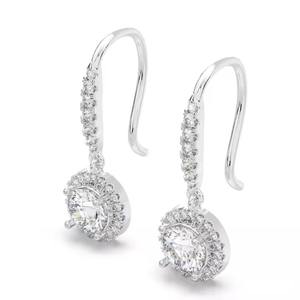 Luxury Round <b>Dangle</b> Hoop <b>Earrings</b> <b>Diamond</b> Ladies Moissanite <b>Earrings</b> for Women Wear at Affordable Price - Product Image 3