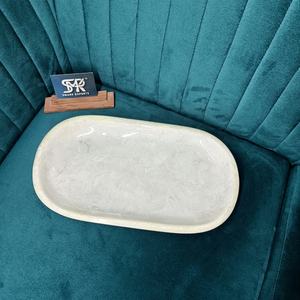 Plateau de service élégant en résine blanche écologique, poli, forme personnalisée, style ange, pour bijoux, bougies, salle de bain, table - Product Image 3