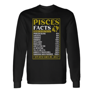 T-shirt à manches longues amusant avec les faits du zodiaque Pêcheurs, vêtements promotionnels Zodiak - Product Image 2