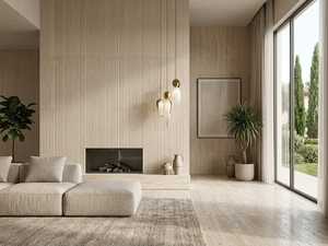 2025 Panel de revestimiento de travertino mate Hoja de chapa de piedra natural texturizada Azulejos de pared Travertino ranurado estriado Hecho en Turquía - Product Image 2