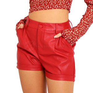 Pantalones Cortos de Cuero Transpirables de Cintura Media para Mujer, Tallas Grandes, Ropa Deportiva, con Bolsillos, Cintura Elástica, Personalizables, Nueva Moda, Alta Calidad, Gran Venta - Product Image 1
