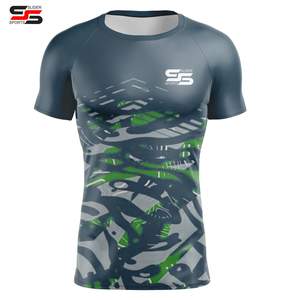 T-shirt de compression à manches courtes personnalisé avec logo de surf MMA BJJ, rashguard sublimé de Jiu Jitsu, créez votre propre rashguard personnalisé - Product Image 3