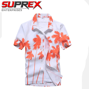 Chemise décontractée légère pour homme à manches courtes, coupe ample, en sergé tricoté, à double boutonnage, imprimé floral hawaïen tropical, idéale pour l'été et la plage - Product Image 6