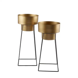 Pots de fleurs en métal lot de 3 pots de fleurs d'intérieur nouveau design meilleure vente décor de jardin décor de sol jardinière pour la conception de salon - Product Image 2
