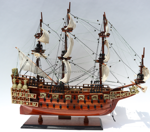 Modèle de bateau de la mer, grand modèle en bois, artisanat tibétain, - Product Image 5