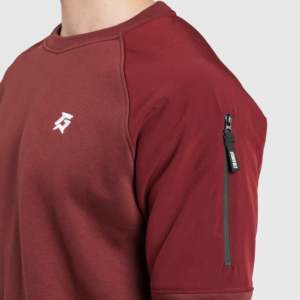 Sudadera Bordada con Dígitos Color Granate, 100% Algodón French Terry, Talla XL, para Gimnasio y Entrenamiento - Product Image 6