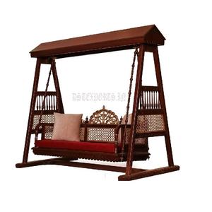 Columpio con acabado de nogal de aspecto moderno para el hogar, Columpio de madera de teca hecho a mano para vestíbulo, Columpio de madera de teca brillante para sala de estar de EE. UU. - Product Image 1