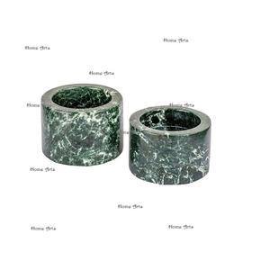 Ensemble de 2 porte-bougies tealight de la plus haute qualité, faits à la main, en marbre, forme ronde, en promotion - Product Image 2