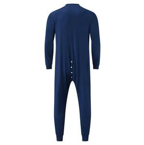 Pyjama une pièce respirant en polaire brodé pour homme, couleur rouge, combinaison à capuche, vêtements de nuit d'intérieur - Product Image 6