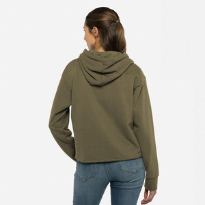 Haute qualité femmes suédé bord brut Crop Hoodie sweat à capuche court femme recadrée douceur coton, sweat à capuche coréen et pull - Product Image 6