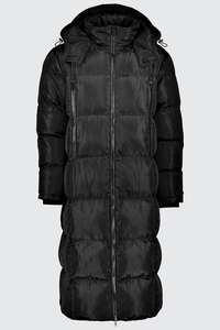 Veste longue matelassée personnalisée en gros, parka pleine longueur, chaude, coupe-vent, OEM ODM, vêtements d'extérieur, col montant, logo frontal, doudoune d'hiver - Product Image 5