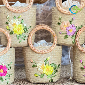 Multi-Purpose BAMBOO <b>HANDBAG</b> Natural Woven Bamboo Basket <b>for</b> <b>Storage</b>, Decoration, and Gifts Trendy Eco-Friendly Design <b>for</b> Women - Product Image 4