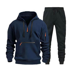 Survêtement pour homme personnalisé 2 pièces avec logo personnalisé Ensemble sweat à capuche et pantalon de jogging imprimé de bricolage sweat-shirt à fermeture éclair pour vêtements de sport décontractés - Product Image 5