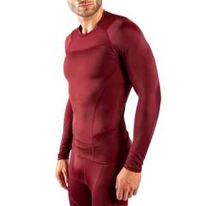 Top Selling <b>Men</b> Compression <b>Shirt</b> Long Sleeve Knitted Quick Dry Breathable for Fitness Weightlifting Seamless <b>Stretch</b> Fit - Product Image 1