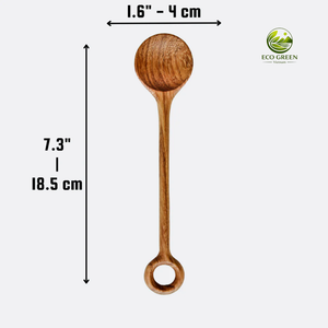 Cuillère en bois artisanale avec manche en forme de feuille, ustensiles de service de cuisine - Product Image 5