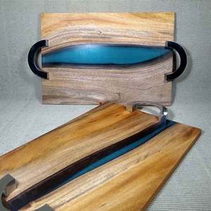 Tabla de cortar de madera ecológica para cocina, preparación de alimentos y uso en la presentación. - Product Image 3