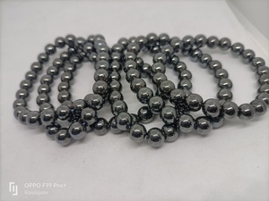 Hematite Bead <b>Bracelet</b> Polished Metallic Gemstone Jewelry Handmade Stretch Crystal <b>Bracelet</b> for Everyday Style and Wellness - Product Image 3