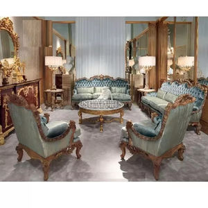 Juegos de Sofás de Lujo de Estilo Europeo para Sala de Estar de 5 Plazas, Exportaciones DST, Muebles de Madera de Teca Tallados a Mano de Diseñador de Primera Categoría - Product Image 3