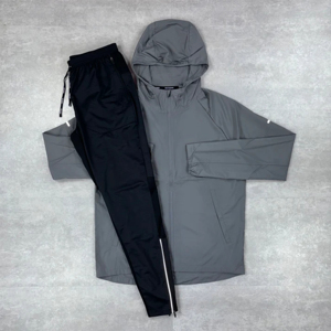 Custom Winter Solid Nylon Blank Jacket Tracksuit Windbreaker 2-Piece Streetwear Outdoor <b>Zip</b>-Up Set Men Hoodie <b>Trouser</b> - Product Image 1