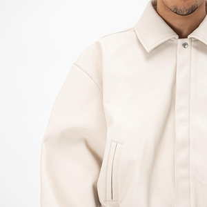 Giacca Invernale da <span class=keywords><strong>Uomo</strong></span> <span class=keywords><strong>Beige</strong></span> con Ricamo Personalizzato OEM di Alta Qualità, Bomber in Tela Stile Baseball Letterman - Product Image 6