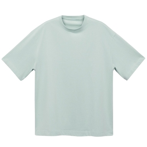 Camiseta Casual de Manga Corta para Hombre, Talla Grande, con Logotipo Bordado Personalizable de Alta Calidad, Color Azul Cielo, 220 g/m², 100 % Orgánica - Product Image 1