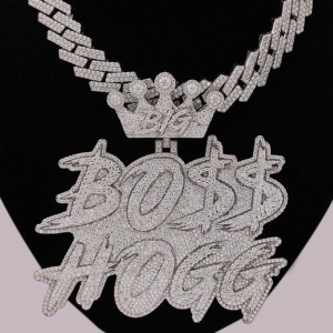 Joyería Hip Hop para Hombre, Colgante Personalizado con Letras, Plata de Ley 925, Diamante Moissanite VVS, Colgante con Iniciales, Número, Nombre o Logotipo - Product Image 1