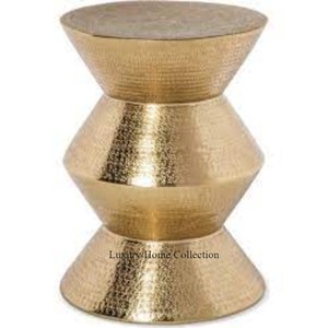 Table d'appoint en métal moderne et élégante avec dessus en bois fini noyer et base ronde en métal découpée au laser Design accrocheur - Product Image 5