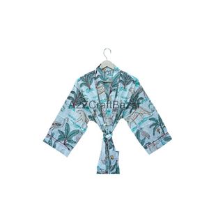 Tendance à la main Floral Kimono femmes léger coton vêtements de nuit Robe de douche respirant Super doux soie sentiment pour l'automne - Product Image 2