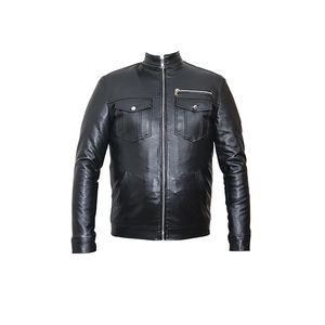 <b>Men</b> <b>Bomber</b> <b>Jacket</b> Distressed Customized Genuine Sheep Leather with Zipper Closure Winter Parka Waterproof Windproof - Product Image 1
