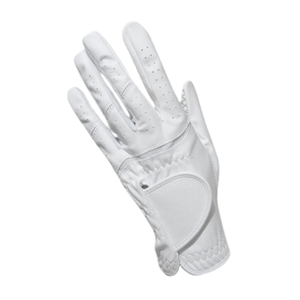 Gants de golf unisexes en cuir Cabretta blanc de qualité supérieure, à doigts entiers, avec patch en silicone imprimé - Product Image 2