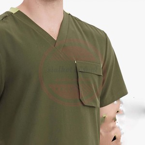 Uniformes Scrubs Conjuntos Enfermera Spandex 2024 Uniformes personalizados Traje Conjunto Uniformes de hospital de alta calidad - Product Image 4