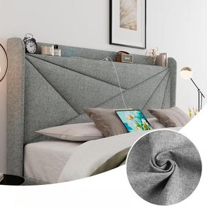 <span class=keywords><strong>Cama</strong></span> Moderna con Base Tapizada, Luces LED y Cajones de Almacenamiento, <span class=keywords><strong>Cama</strong></span> Flotante Personalizada - Product Image 5