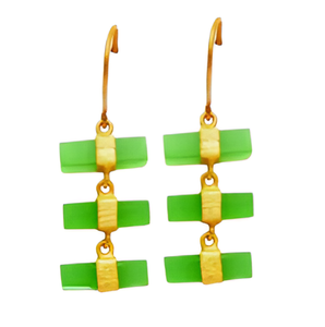 Prehnite calcédoine pierres précieuses boucles d'oreilles faites à la main 925 bijoux en argent sterling boucle d'oreille à la mode pour anniversaire de mariage. - Product Image 1