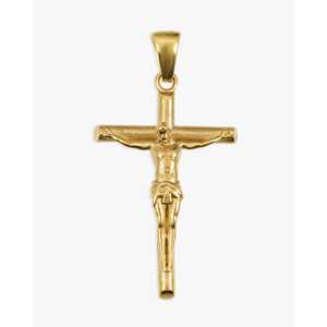 Pendentif Crucifix en Or 14K, Charme Religieux Chrétien avec Placage Or Rose Rhodié, Style Hip-hop - Product Image 1