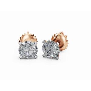 Boucles d'oreilles solitaires exclusives en or 14 carats, éclat cosmique de la radiance, taille ronde, bijoux cultivés en laboratoire, vente en gros, fournisseur OEM - Product Image 4