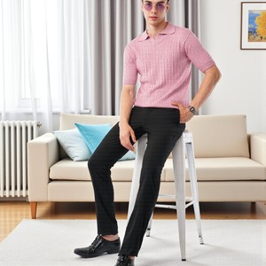 2024 Customized Men's <b>Zip</b>-Top for <b>Shirt</b> Fashion Eco-Friendly Anti-Wrinkle Short Sleeve Cotton Knit T-<b>Shirt</b> Embroidered Striped - Product Image 1