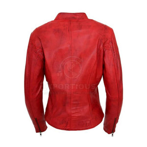 Wholesale <b>Genuine</b> <b>Leather</b> <b>Jacket</b> Outdoor Use <b>Leather</b> <b>Jacket</b> Stand Collar Women <b>Leather</b> <b>Jacket</b> - Product Image 1