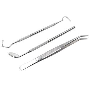 Dental Tools <b>Mirror</b> Dental Tweezers Factory Direct Oral Hygiene Kit leather craft kit 3 PCS Dental Surgical instrument <b>Set</b> - Product Image 3