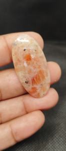 Pierre de soleil naturelle, pierre précieuse en cabochon, polie, orange, pour la fabrication de bijoux, aucun traitement requis, modèle UDGEMS 369 - Product Image 6