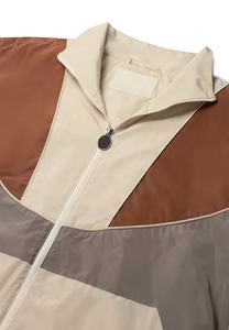 Chaqueta Cortavientos Deportiva de Talla Grande para Exteriores, con Bloques de Color, Parches Personalizados, Algodón Impermeable, Cierre Frontal - Product Image 4