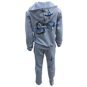 Conjunto Deportivo Informal Personalizado con Cremallera, Sudadera con Capucha y Pantalones Deportivos con Costuras en Contraste, Logotipo de Goma en Relieve, para Hombre - Product Image 3