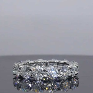 Moda 925 plata esterlina dos en uno completo diamante Cubic Zirconia anillo de compromiso para mujer - Product Image 6