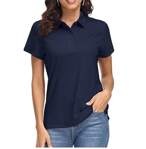 Camisetas de Punto Casuales para Mujer, de Primera Calidad, Transpirables, Ajustadas, Color Azul, Tela Oxford Ligera, MOQ Bajo - Product Image 1