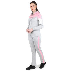 Venta caliente chándal ajustado para mujer 100% algodón cómodo con capucha ropa de entrenamiento cremallera patrón sólido de moda para invierno - Product Image 2