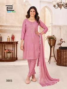 Pantalon Kurta en rayonne ethnique traditionnel à la mode avec tenue festive Nazneen Dupatta pour les femmes fête Style traditionnel adulte - Product Image 4