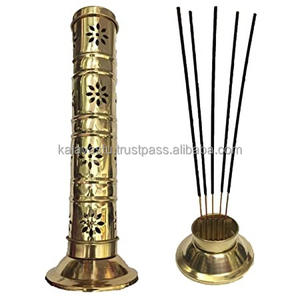 Soporte de palo de incienso de torre de latón decorativo moderno Nuevo y soporte de Agarbatti de aromaterapia para toda la temporada - Product Image 4